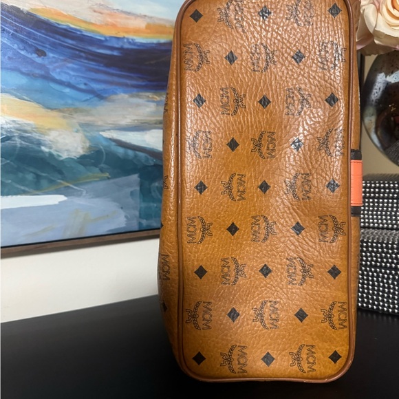 MCM Cognac and Black Logo Tote - Picture 3 of 7